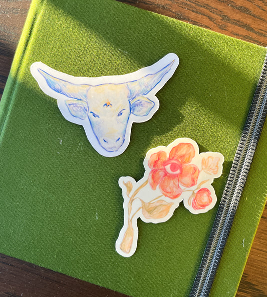 Discontinued Patreon Stickers - The Bull and Flower