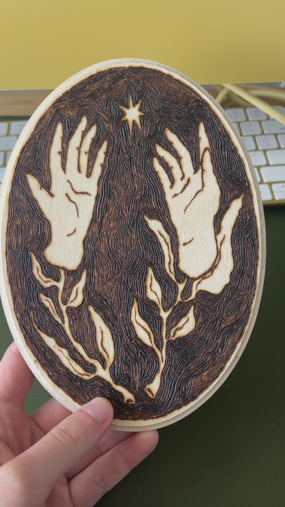 Reach Woodburned Plaque