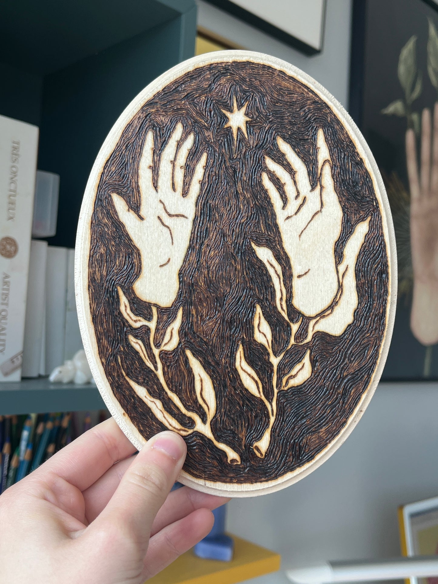 Reach Woodburned Plaque